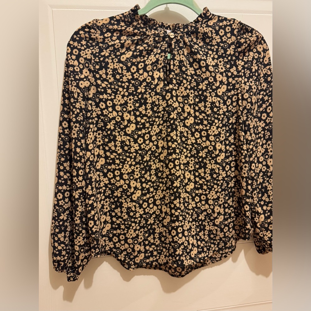 LOFT Sz XSP Brown/Cream Floral Blouse VGUC 😊😊